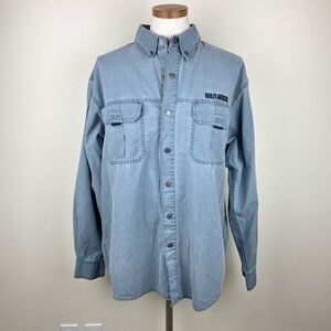 Harley Davidson Vintage Embroidered Button-Snap Shirt - Gray